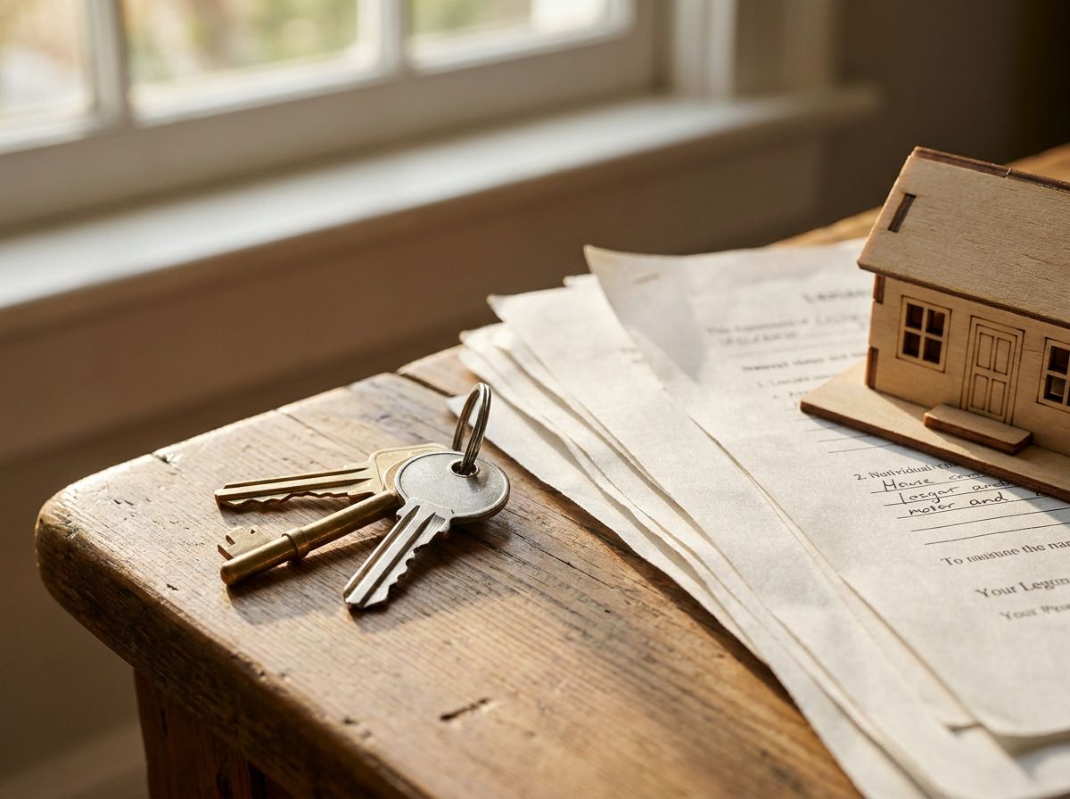 House keys and mortgage paperwork on a table